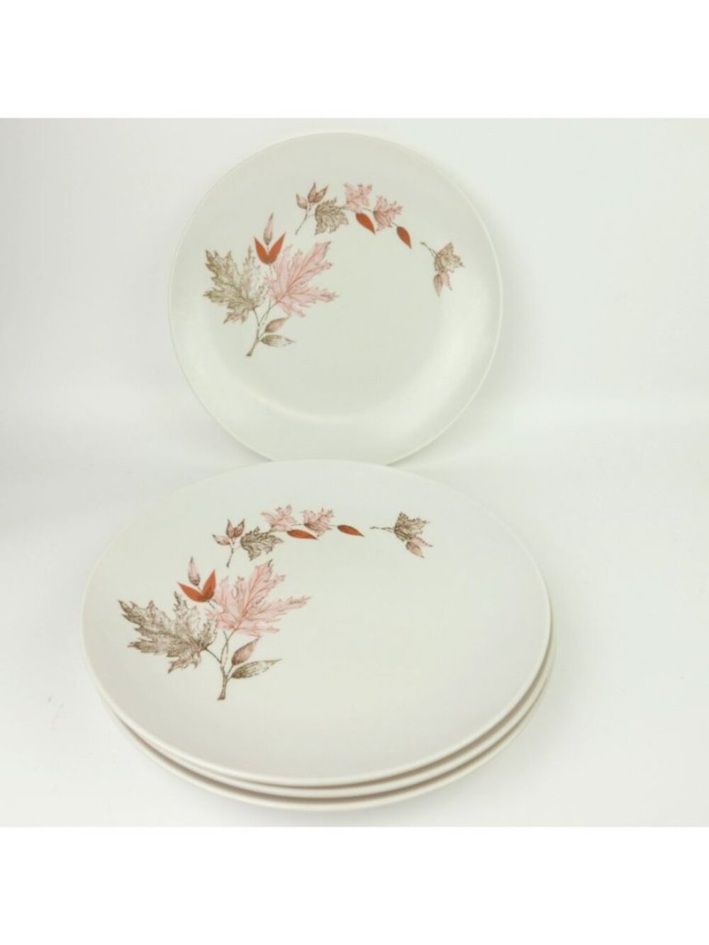 Vintage Melmac Beverly Prolon Dinner Plates 7400 Leaf Pattern Lot 4 Mid Century